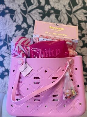 PVC Tote loaded with Juicy Couture Bag, Towel and Drybags + Charms NWT